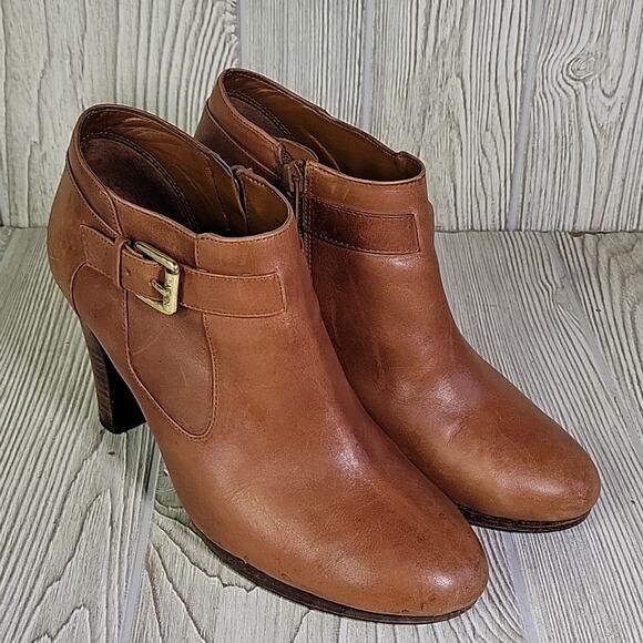 Lauren Ralph Lauren Maleah Brown Leather Ankle Boots Womens Size 8 - Picture 8 of 13